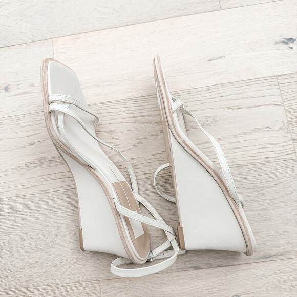 Dolce Vita Gemini Leather Strappy Wedge Sandal Cream Size 11 Minimal Summer - Picture 8 of 12